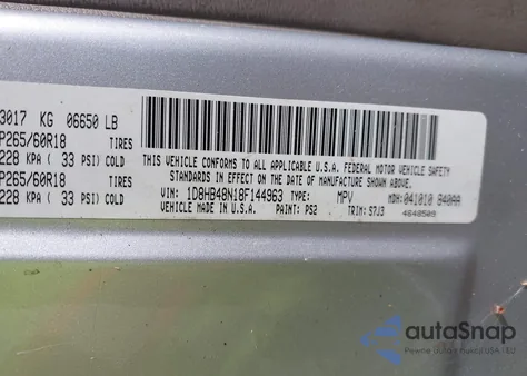 2008 Dodge Durango Slt из США, поврежденный, VIN 1D8HB48N18F144963